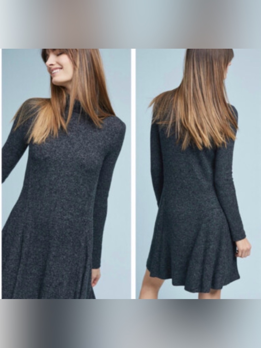 Anthropologie Saturday Sunday Heathered Gray Mock Neck Dress size